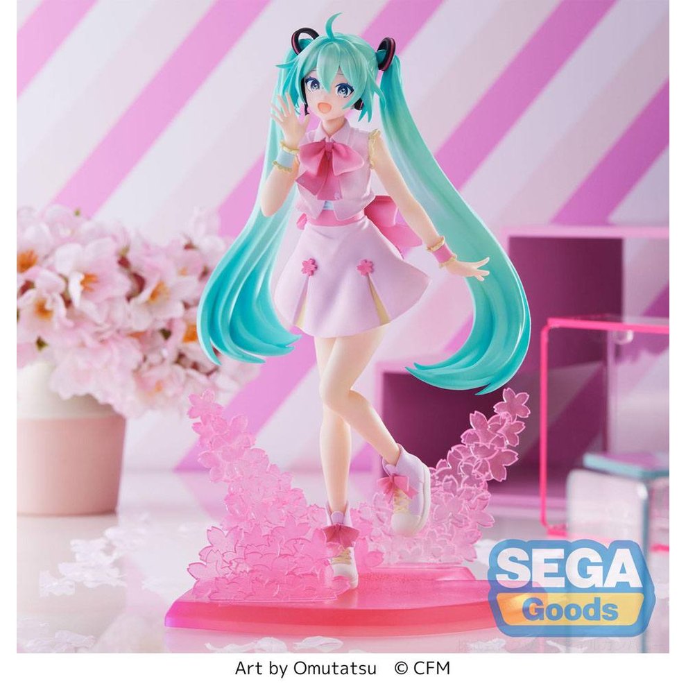 Hatsune Miku Luminasta Statue / Sakura Miku Omutatsu Ver. / Sega / 21 cm