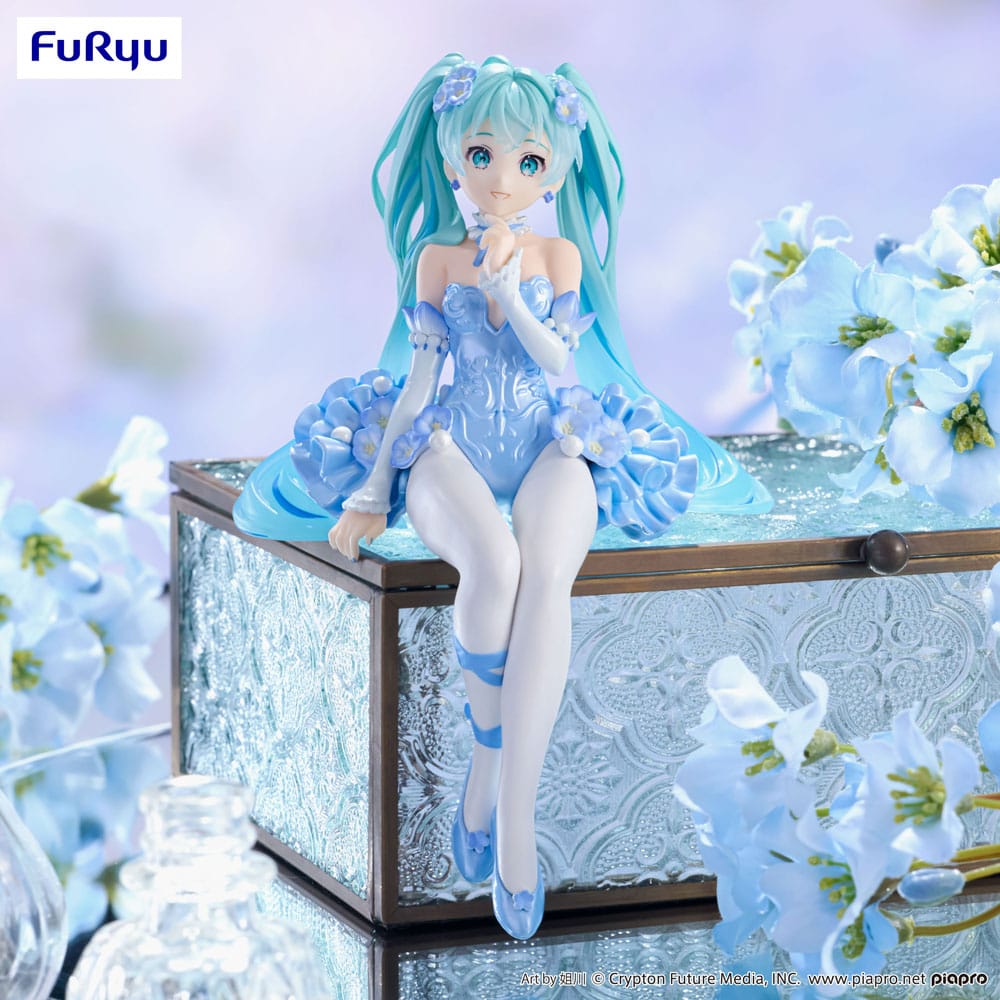 Hatsune Miku Noodle Stopper / Flower Fairy Nemophila Pail Blue Color Version / FuRyu / 15 cm