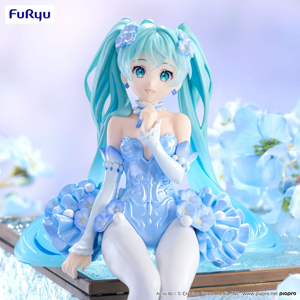 Hatsune Miku Noodle Stopper / Flower Fairy Nemophila Pail Blue Color Version / FuRyu / 15 cm