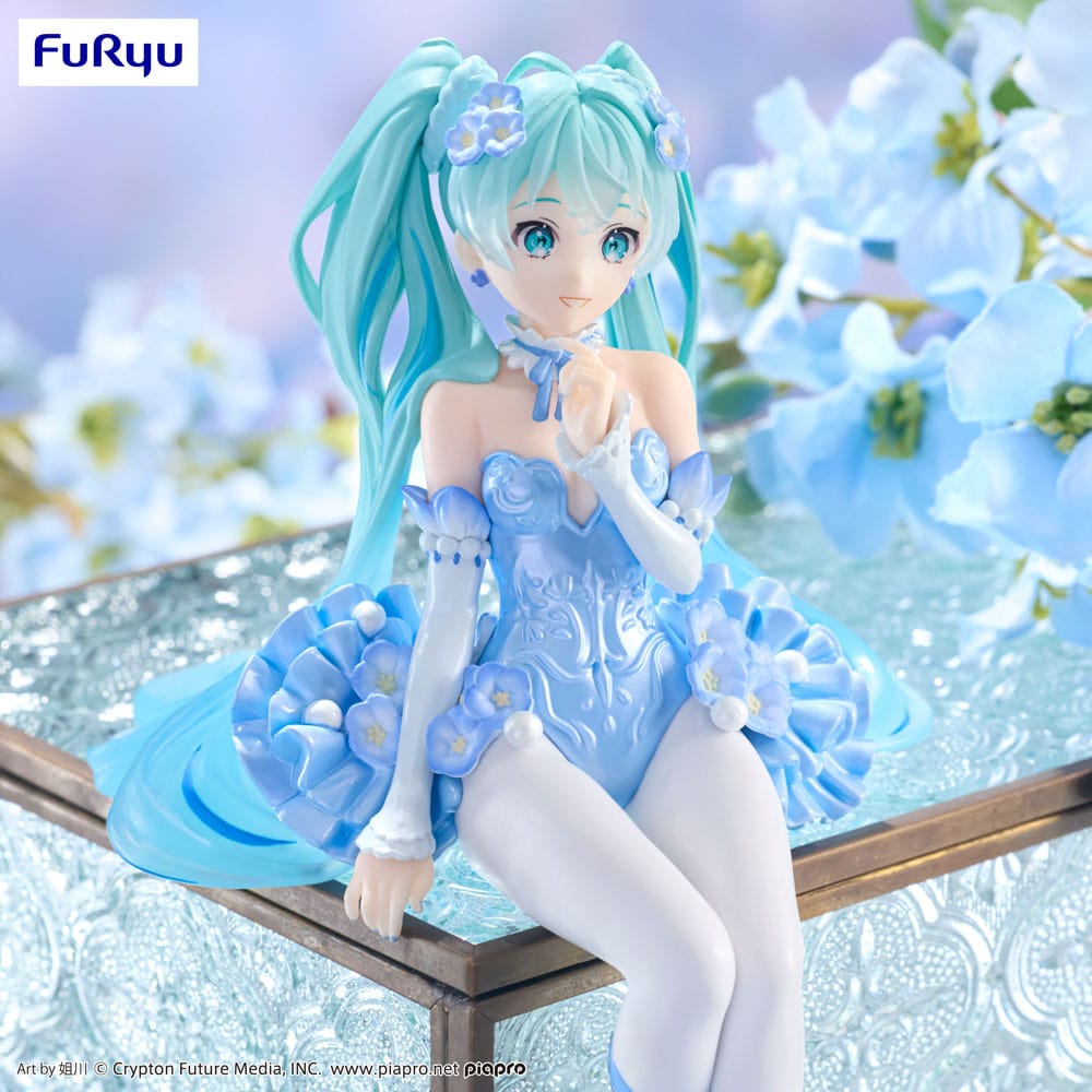 Hatsune Miku Noodle Stopper / Flower Fairy Nemophila Pail Blue Color Version / FuRyu / 15 cm