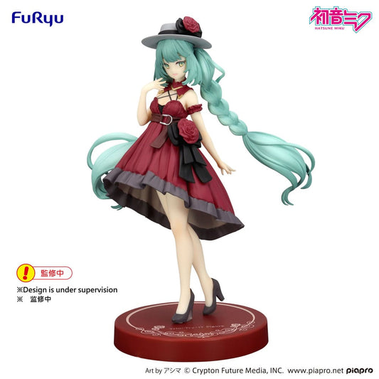 Hatsune Miku PVC Statue / Outing Dress Red Color Version / FuRyu Trio-Try-iT / 19 cm