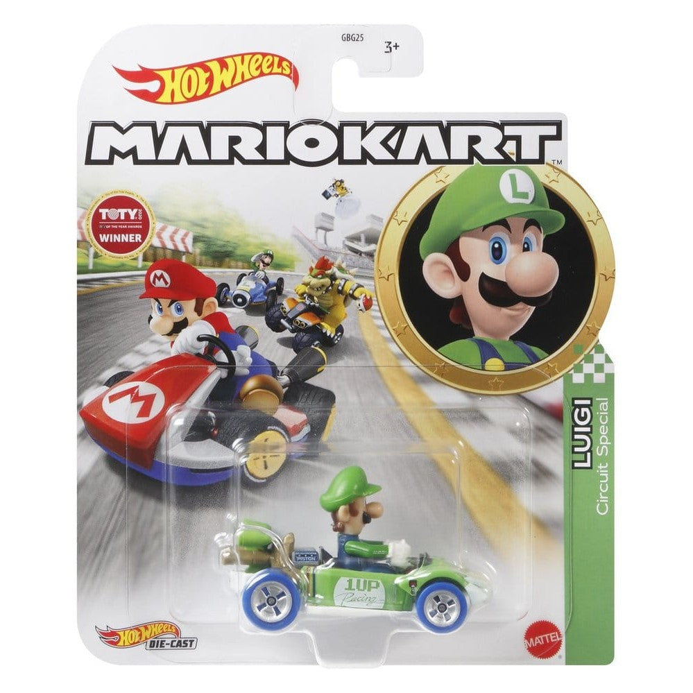 Luigi im Circuit Special Die-Cast Fahrzeug / Mario Kart Hot Wheels / Mattel / 1:64