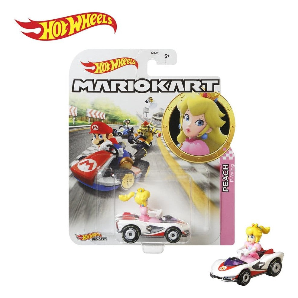 Princess Peach im P-Wing Die-Cast Fahrzeug / Mario Kart Hot Wheels / Mattel / 1:64