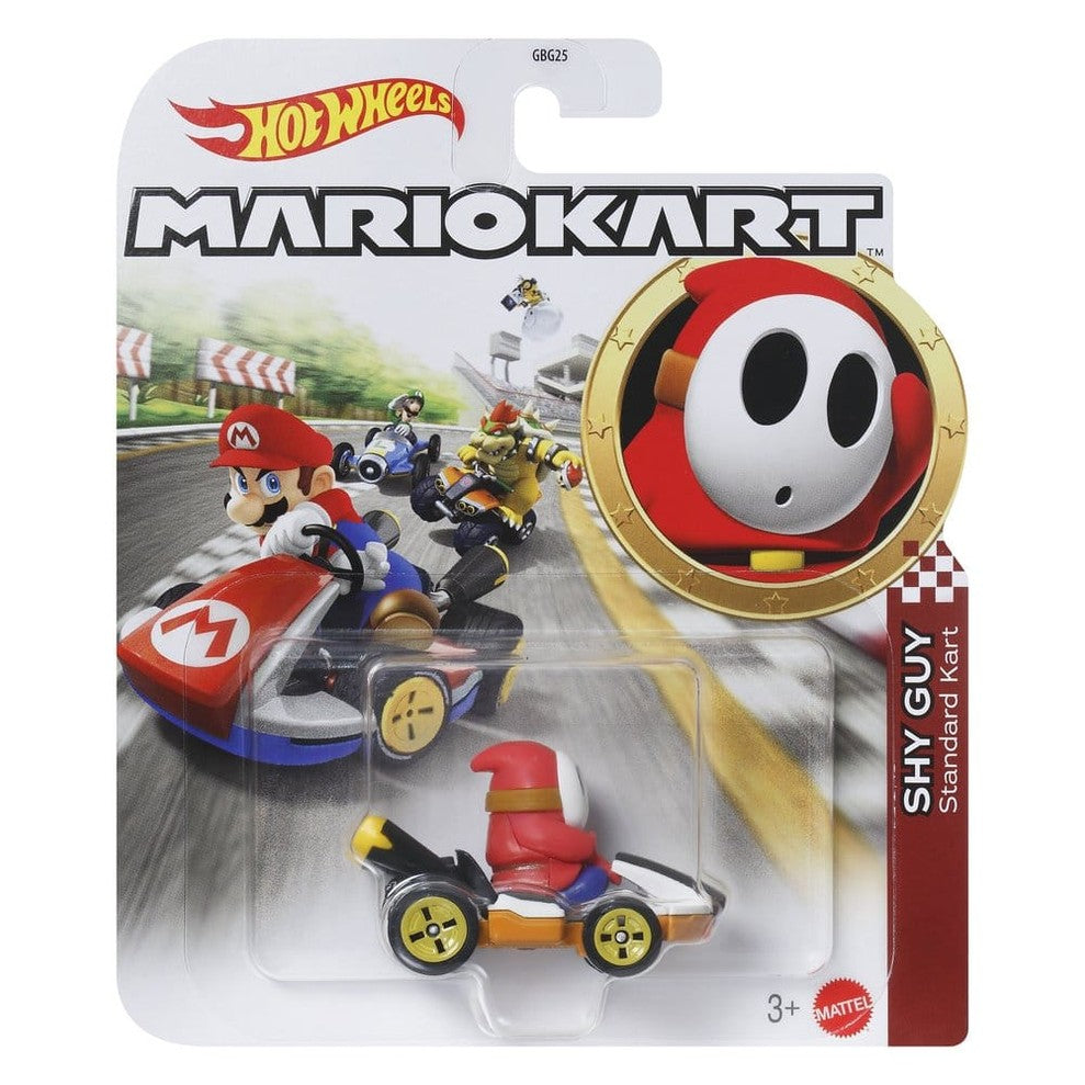 Shy Guy im Standard Kart Die-Cast Fahrzeug / Mario Kart Hot Wheels / Mattel / 1:64
