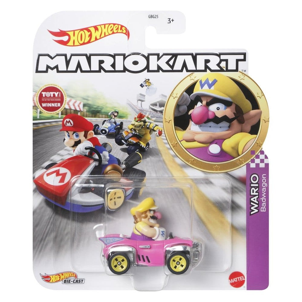 Wario im Bandwagon Die-Cast Fahrzeug / Mario Kart Hot Wheels / Mattel / 1:64