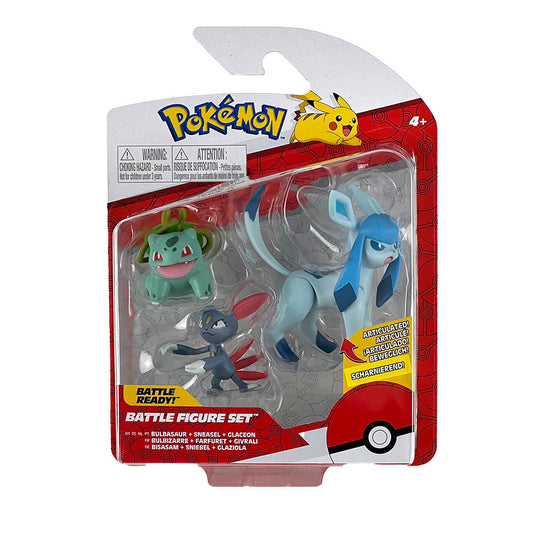 Bisasam, Sniebel & Glaziola Pokémon Battlefiguren 5-8 cm