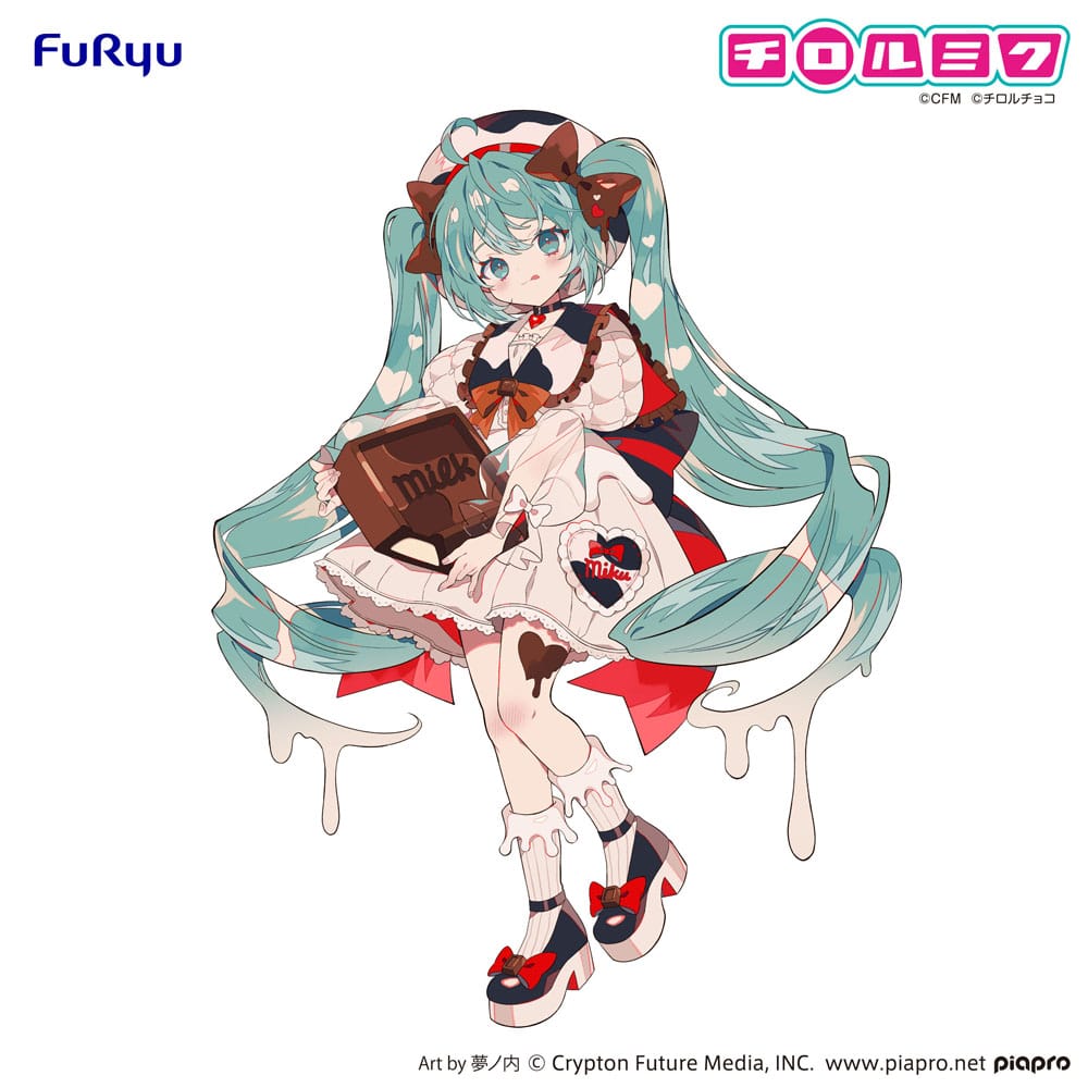 Hatsune Miku PVC Statue / Milk Version / Hatsune Miku x Tirol Choco / aus Furyus Trio-Try-iT Reihe / 18 cm