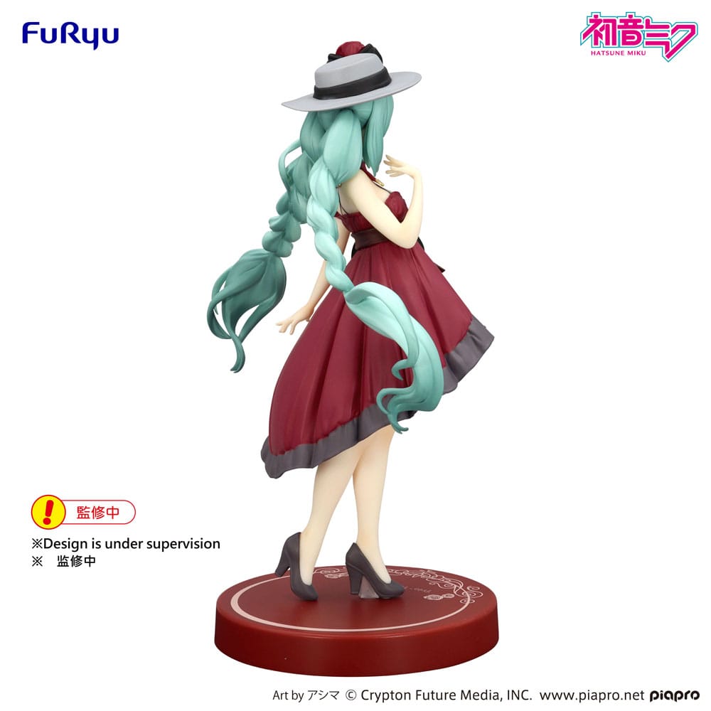 Hatsune Miku PVC Statue / Outing Dress Red Color Version / FuRyu Trio-Try-iT / 19 cm