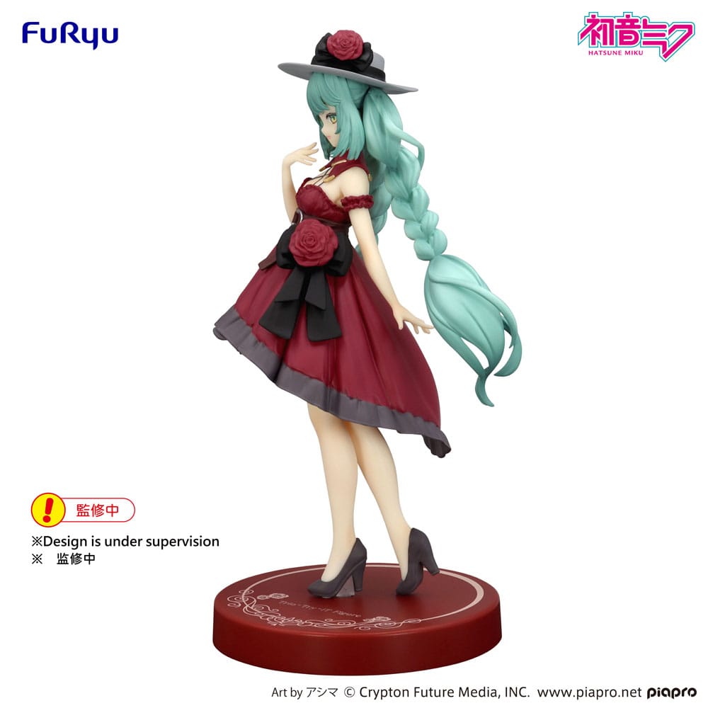 Hatsune Miku PVC Statue / Outing Dress Red Color Version / FuRyu Trio-Try-iT / 19 cm