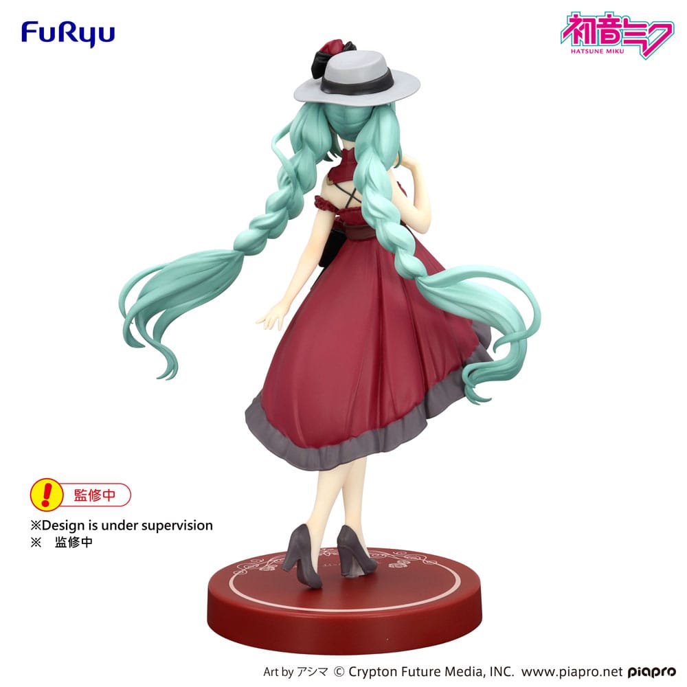 Hatsune Miku PVC Statue / Outing Dress Red Color Version / FuRyu Trio-Try-iT / 19 cm