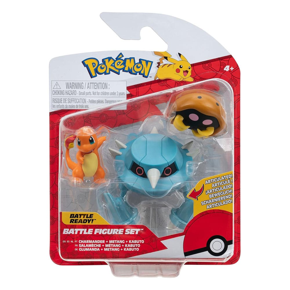 Kabuto, Glumanda, Metang Pokémon Battlefiguren 3er Pack 5 cm