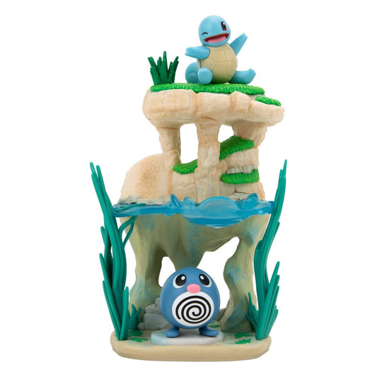 Pokémon Environment Set / Seeufer mit Quapsel & Schiggy / Jazwares / 5 cm Minifiguren + 15 cm Display