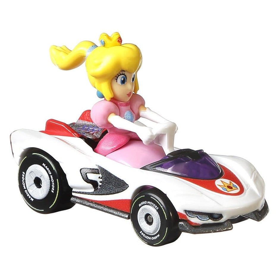 Princess Peach im P-Wing Die-Cast Fahrzeug / Mario Kart Hot Wheels / Mattel / 1:64