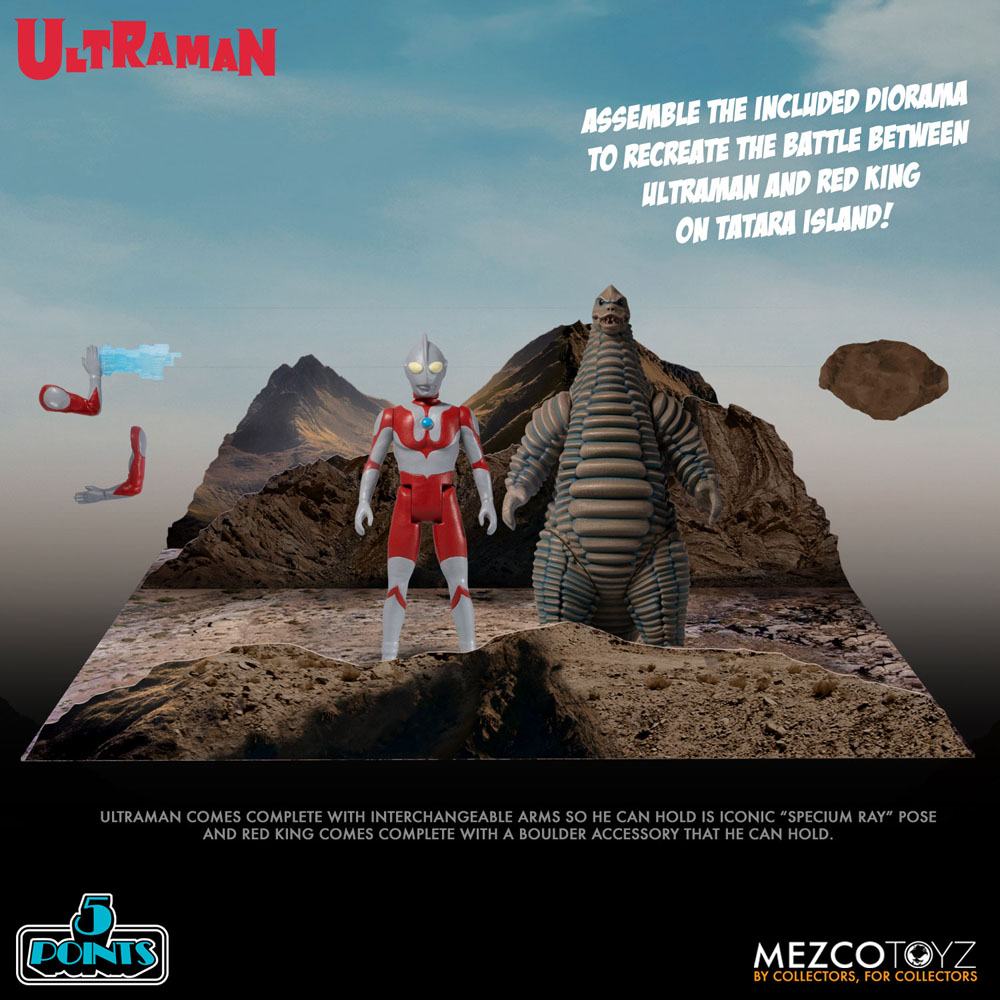 Ultraman & Red King / 5 Points Actionfiguren / Mezco / 9 - 10 cm